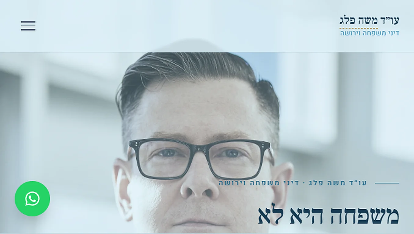 תצוגת מסך של דף הבית באתר עו״ד משה פלג